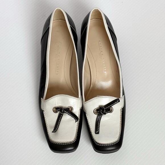 Andrea Rivalta Italian Leather Block Heel Shoes Square Toe Preppy Women’s 37 6.5 - Picture 8 of 8